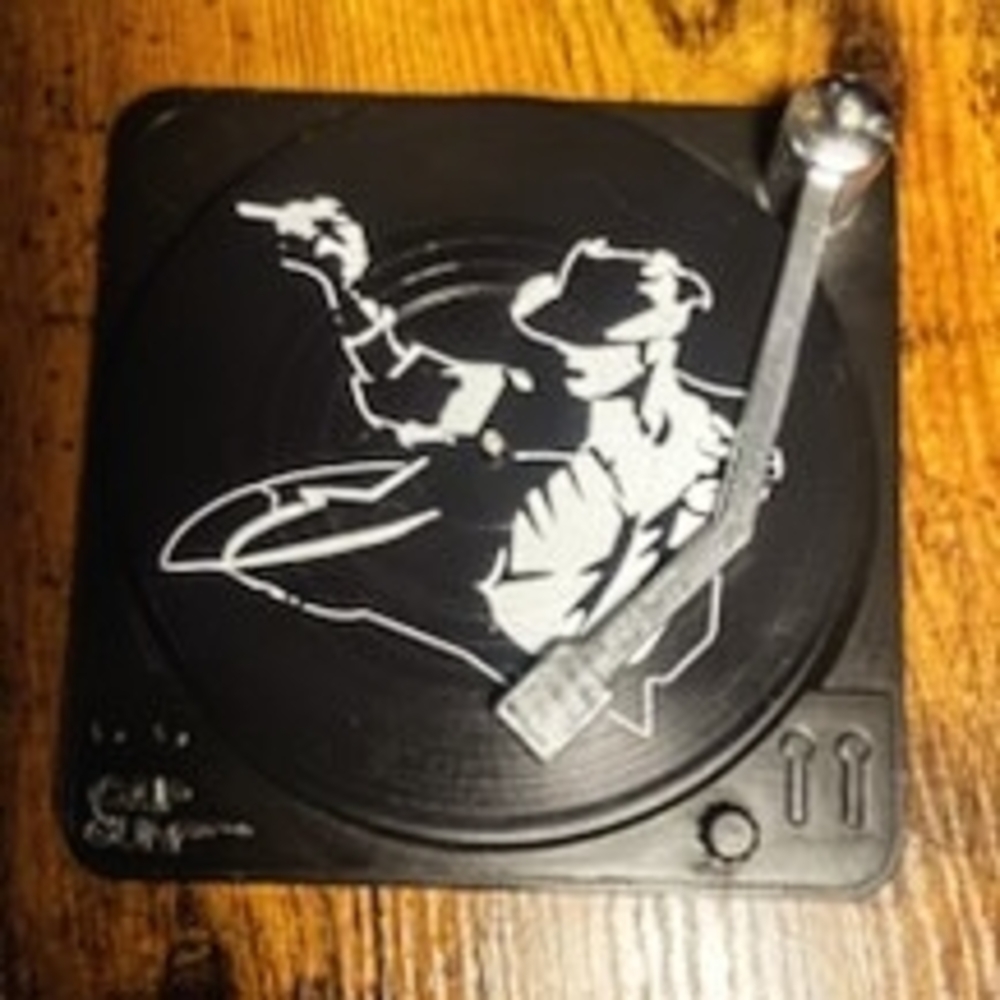 Stylish Black Turntable Coaster